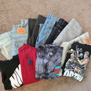 Boys jeans and tops lot